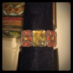 Natural stone and crystal bracelet
